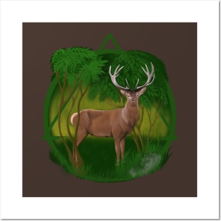 Reindeer in the forest LOGO Posters and Art